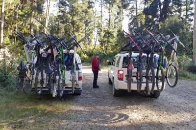 All the bikes loaded up